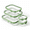 Green-6 Pack (2L+2M+2S), variant on Clear Hard Shell Zipper Cases 6 Multi-size Organizers Grey