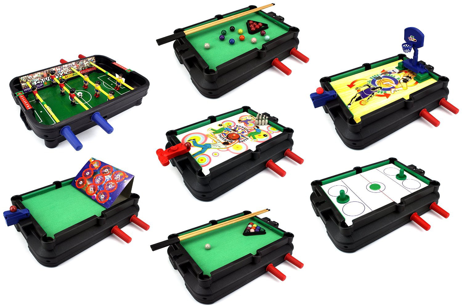 Ultimate 7 In 1 Novelty Table Top Arcade Games Toy Play Set W Table