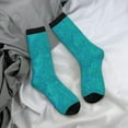 thumbnail image 5 of Xecao Blue Green Glitter Pattern Sport Socks for Women and Men Crew Socks Sporty Calf Socks Casual Socks, 5 of 6
