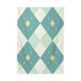 thumbnail image 3 of 60x60 Inch Tablecloth Polyester Square Tablecloth for Home Kitchen Dinner Decor Light Teal Argyle, 3 of 9