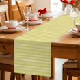 thumbnail image 5 of Light Yellow Striped Cotton Linen Rectangle Table Runners 13"x72", Farmhouse Stripes Modern Vintage Coffee Table Runner Dresser Scarves Luxury Table Runners for Wedding Party Banquet Dinner Decor, 5 of 8
