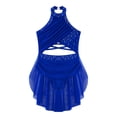 thumbnail image 2 of Sinleey Girls Shiny Lyrical Ballet Dress Backless Jazz Latin Cha-Cha Rumba Samba Dance Costume Blue 8, 2 of 9