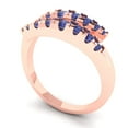 thumbnail image 2 of 0.235 ctw Wedding Band for Women - 14K Rose Gold Simulated Tanzanite Stackable Eternity Ring, 2 of 6