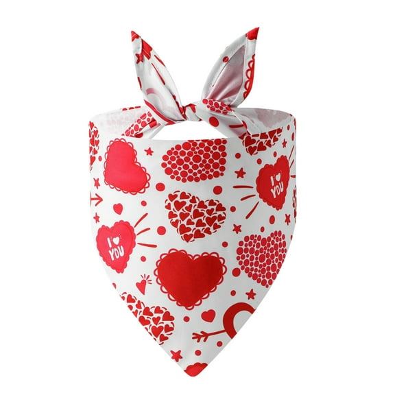 Lilixerw Valentine's Day Dog Bandana Triangle Bib Scarf with Lip,Heart and Love Patterns Reversible Pet Neckerchief for Dogs Cats Pets Valentines Day Decoration