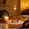 thumbnail image 6 of Glass Crystal Candlestick Holder Tall Taper Candle Stand for Dining Table Centerpiece and Living Room Decor, Green Purple Yellow, 6 of 6