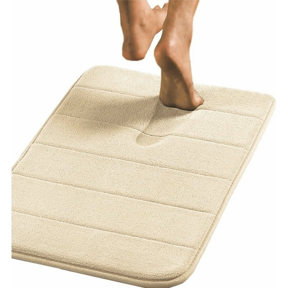 24''X17'' Machine Washable Memory Foam Bath Mat Micro Plush Suede Fabric Anti-Slide Clearance Sales