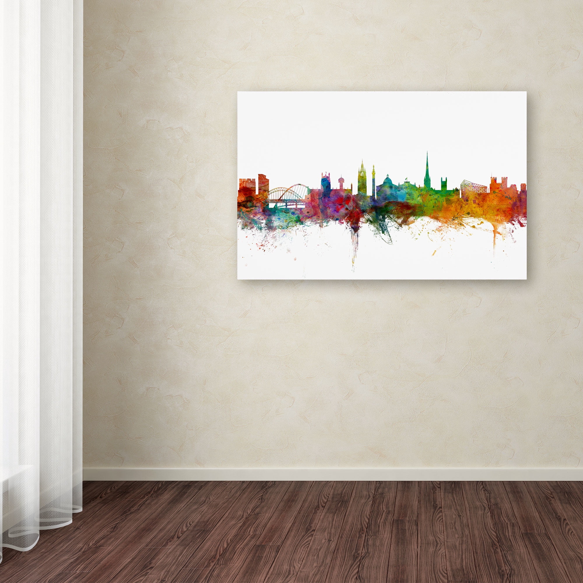 Trademark Fine Art "Newcastle England Skyline II" Canvas Art by Michael Tompsett