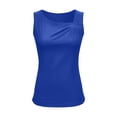 thumbnail image 4 of Ynynloco Women Ruched Sleeveless Square Neck Tank Top Fitted Summer Basic Cami T-Shirts for Sports Wear, 4 of 6