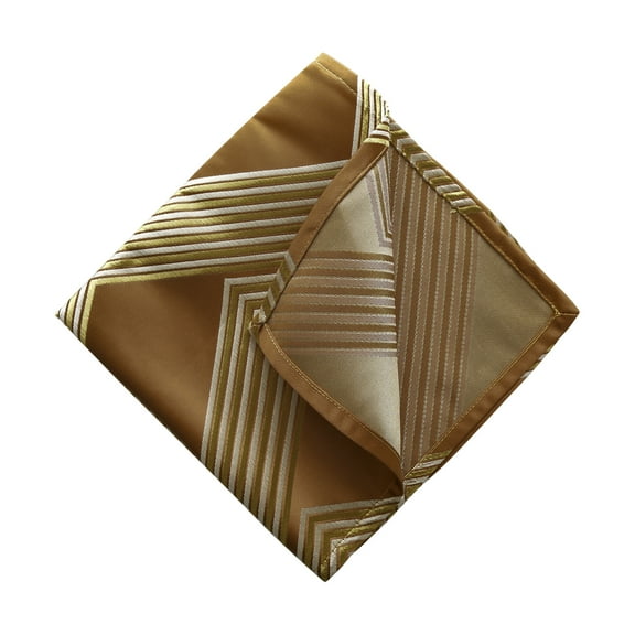 XmhyTop 2pcs Damask Jacquard Cloth Napkins Waterproof Spillproof Polyester Fabric Napkins Brown B, 18.11 x 18.11Inch