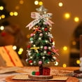thumbnail image 1 of Decoración de árbol de Navidad | Diseño de palo retorcido • Luces de cadena LED • Plástico rojo verde • Textura suave de pelusa • Adornos de estrella y lazo • Decoración interior festiva de 12.1, 1 of 6