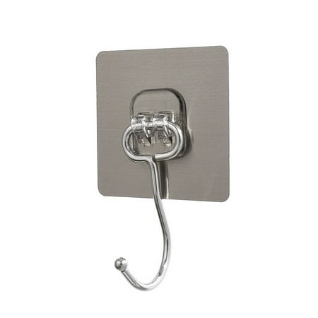 

TureClos Storage Hanger Self Adhesive Hook Adjustable Wall Rack for Kitchen Bathroom Gray L 8x8cm