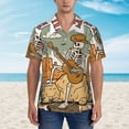 thumbnail image 2 of Fotbe Skeleton Cowboy And Guitar Camisa Hawaiana para Hombre Unisex – Camisa Casual de Verano con Botones de Manga Corta de Algodón y Lino,XX-Large, 2 of 7