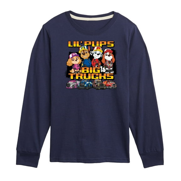 Paw Patrol - Lil Pups Big Trucks - Toddler And Youth Long Sleeve Graphic T-Shirt