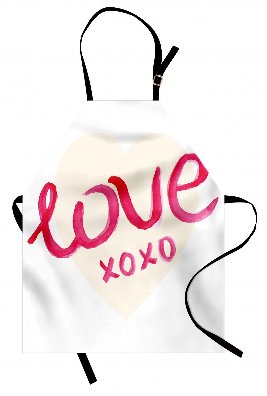 Xo Apron Love Typography on a Heart Figure with Kisses Symbol Letters