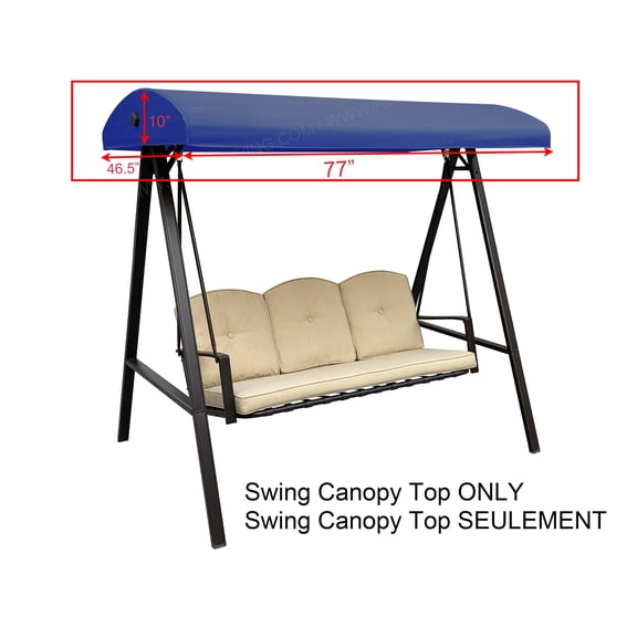 APEX GARDEN Replacement Canopy Top for Model#GSS00132D Cunningham 3-Seater Patio Swing (Top Only) (Navy Blue)
