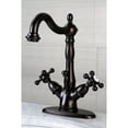 thumbnail image 2 of Kingston Brass KS1435BX Vintage Two-Handle Bathroom Faucet with Brass Pop-Up and Cover Plate, Oil Rubbed Bronze, 2 of 4