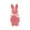 Pink, variant on Flocked Bunny Easter Decorations with Bow Ties, Morandi Color Rabbit Figurines for Easter Centerpieces, Spring Tabletop & Shelf Decor, Seasonal Gift