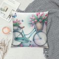 thumbnail image 2 of COMIO Spring Decorations Pink Tulip Spring Pillow Covers Butterfly Flowers Bicycle Throw Pillow Case Hello Love Flowers Market Farmhouse Cushion Cover for Home Sofa Couch, 2 of 5