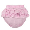 thumbnail image 2 of Hansber Infant Baby Unisex Boys Girls Plaid Ruffle Bloomers Diaper Cover For Toddlers Summer Pink 3-6M, 2 of 5