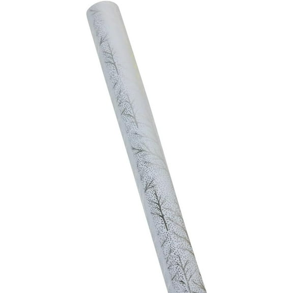 LZQP Winter Trees White & Silver Embossed Foil Gift Wrap - Two Rolls