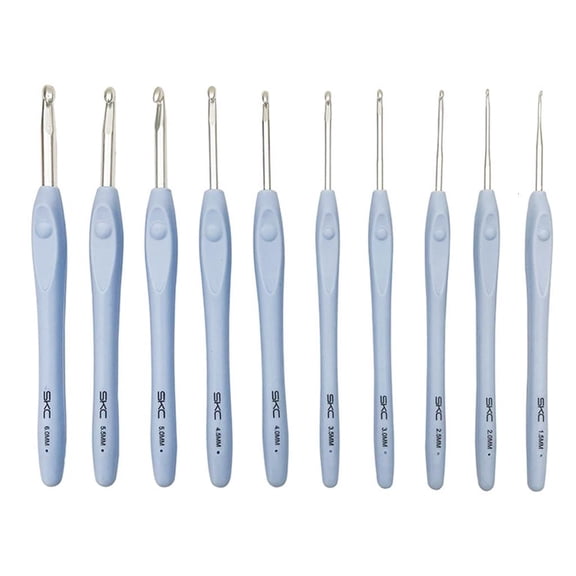YIEMEEN 1.5mm-6mm Rubber Handle Crochet Hooks Set Knitting Hooks for Crochet Beginners