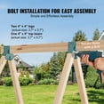 thumbnail image 4 of DIY Swing Set Brackets Heavy Duty, A-Frame Carbon Steel Swing Hardware Kit for 4x4 Legs & 4x6 Beam, Includes Mounting Hardware, Green (3 Pcs), 4 of 7