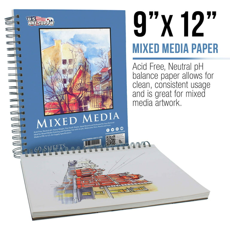 U.S. Art Supply 9 x 12 Premium Heavy-Weight Oil Painting Paper Pad, 90  Pound (19