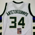 thumbnail image 2 of Autographed/Signed Giannis Antetokounmpo Milwaukee White Basketball Jersey JSA COA, 2 of 4