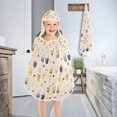 thumbnail image 4 of Toddler Hooded Beach Towel 24x50 Kids Bath Towels Soft Quick Dry for Swim Pool Boys Girls Milk Tea and Fruit, 4 of 7