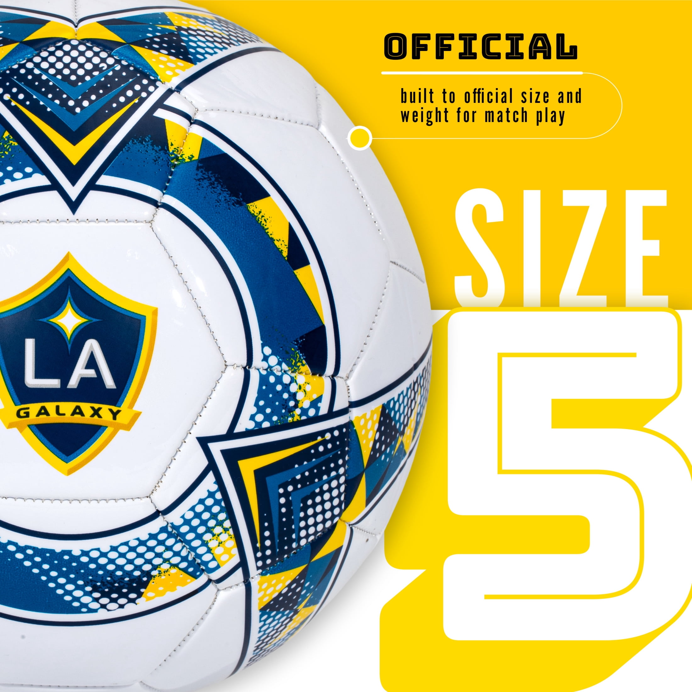 Franklin Sports MLS Los Angeles Galaxy Soccer Ball - Official Size 5 Soccer Ball - Regulation Size + Weight Soccer Ball for Kids + Adults - Boys + Girls Soccer Ball - Air Pump Included