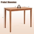 thumbnail image 4 of Costway Outdoor Bar Table 48" Eucalyptus Wood Bar Height Slatted Tabletop Patio Dining, 4 of 9