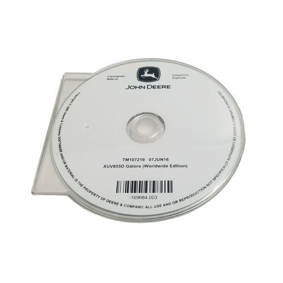John Deere XUV855D Gator Utility Vehicle Technical CD Manual - TM107219CD