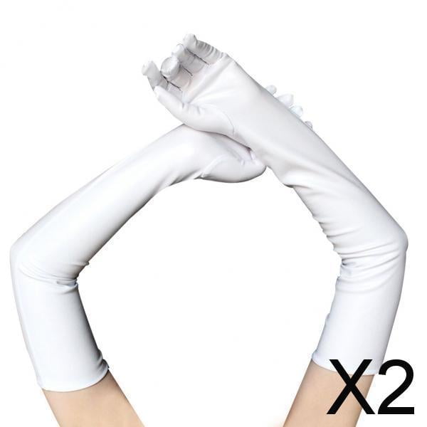 Guantes largos,Guantes largos de charol para mujer de 21 pulgadas,Guantes de ópera elásticos de PU con mangas hasta el codo,Guantes de completo para disfraces,Accesorios para disfraces
