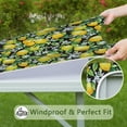thumbnail image 6 of Yellow Lemon Flowers Black Pattern Square Fitted Tablecloth with Elastic Edge,Square Table Cover,Washable Elastic Table Cover for Home Kitchen Party Decor 36"x36", 6 of 6