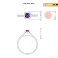 thumbnail image 4 of ANGARA Natural Classic Cushion Amethyst Ring with Diamond Halo in 14K White Gold for Women (Size-4mm) | February Birthstone, Birthday, Anniversary, Jewelry Gift for Women | Natural Amethyst Ring, 4 of 9