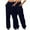 Navy, variant on 2PC Sweatpants for Women Fashion Joggers Sports Pants Casual Solid Color Elastic Waist Pants Loose Home Sweatpants