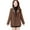 Brown XXL, variant on Autumn Winter Women Jacket Thickened Fleece Faux Leather Patchwork Dual-sided Reversible Mid Length Plus Size Pockets Double-breasted Notch Collar Overcoat