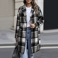 thumbnail image 2 of Tqcoqu Long Wool Blend Jacket for Women, Hooded Plaid Coat Oversized Button Down Shacket 2026 Fall Winter Casual Warm Trench Coats, 2 of 10