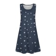 thumbnail image 3 of Yongcuo Independence Day Girls' Patriotic Sleeveless Dress Red, White, and Blue Stars & Stripes Summer Casual Outfit for Kids Dark Blue 110, 3 of 4