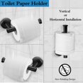 thumbnail image 4 of Licperron Matte Black Toilet Paper Holder and Towel Ring Set, 2 Count, 4 of 6