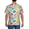 thumbnail image 3 of Bixox Men's Cartoon Flowers Printed Short Sleeve Skinny Athletic T-Shirt, 3 of 6