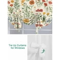 thumbnail image 3 of Spring Floral Tie Up Curtains for Windows 63 Inch Length Balloon Curtains Kitchen Adjustable Balloon Window Shade Country Summer Botanical Tie Up Valance Bathroom Curtain Window 46"x63", 3 of 6
