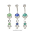 thumbnail image 1 of Surgical Steel Dangling Design Belly Rings with Jewels, 1 of 3