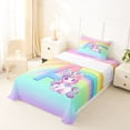 thumbnail image 5 of Erosebridal Unicorn Girls Twin Sheet Sets,Colorful Ombre A Alphabet Bedding For Kids 3 Pieces, 5 of 6