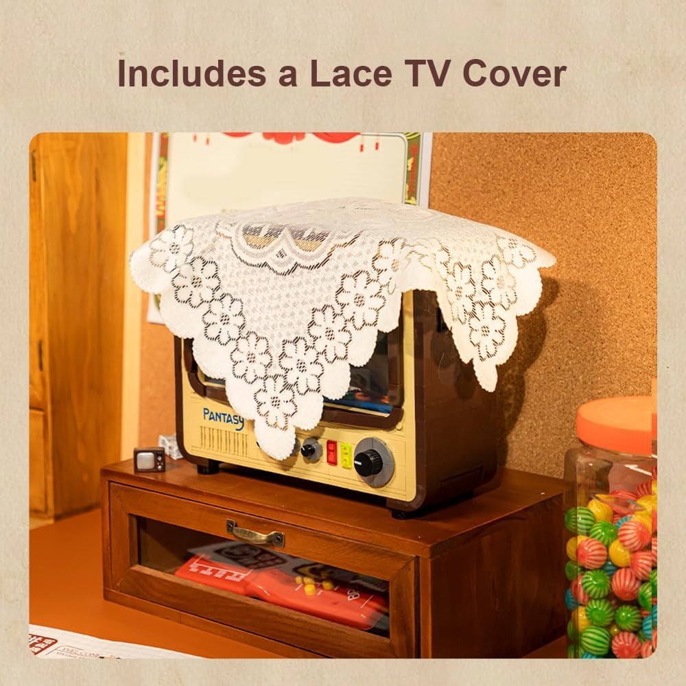 Retro TV Building Kit Vintage Television Model, DIY Construction Set for Home & Office Décor, Collectible Display Unique Gift for Adults & Teens
