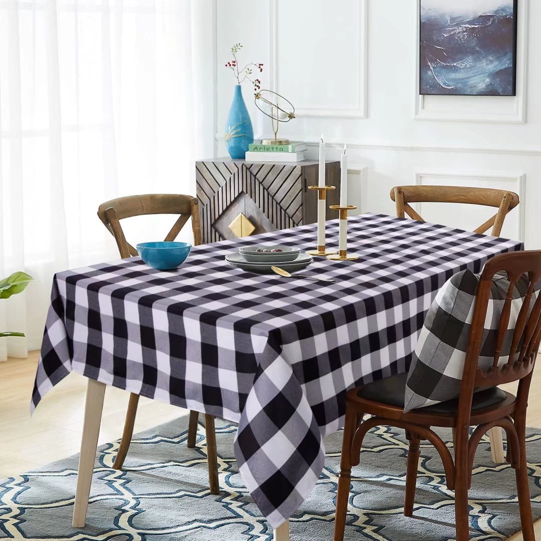 GlowSol Rectangle Tablecloth Buffalo Plaid Table Cloth Retro Chic Gingham Checkered Heavy Duty
