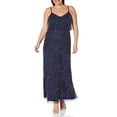 thumbnail image 2 of Adrianna Papell Robe Longue Blouson Perlée pour Femmes Grande Taille, Marine, 20W, 2 of 4