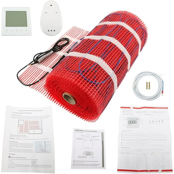 findmall Floor Heating Mat 100 Sqft 120v Electric Floor Heating System 1200 watts for Under tile and Laminate