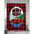 thumbnail image 5 of Merry Christmas Shower Curtain Set, Waterproof Shower Curtains for Bathroom, Red Black Plaid Xmas Tree Truck Winter Washable Fabric Cloth Bath Curtain for Bathtub Decoration with Hooks 72x78 Inches, 5 of 6