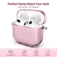 thumbnail image 4 of ULAK Airpods 3 Case Cover, Clear Bumper Shockproof Carrying Case for Apple AirPods 3rd Generation 2021 with Key Chain, Pink Glitter, 4 of 10